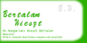 bertalan wieszt business card